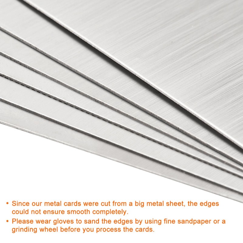Metal Business Card 100x60x0.4mm Brushed Silver Plate 20pcs gallery