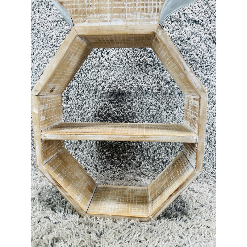 Metal Rustic Wooden Pineapple Shape Home Decor Wall Shelf Standing Shelf 12in gallery