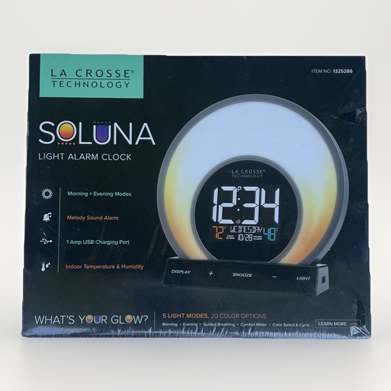 La Crosse Technology Soluna Mood Light Mood Light Alarm Clock USB NEW & SEALED gallery