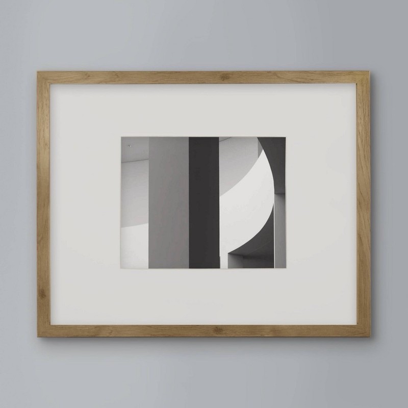 Threshold 14×18 Thin Gallery Frame Mat 8×10 Wall Art Modern Black MDF READ