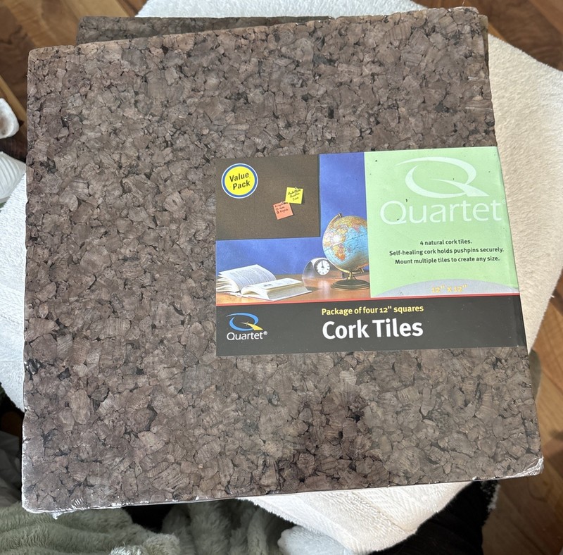 Quartet Dark Cork Tiles 12" x 12" 4-Pack by ACCO Brown Bulletin Board Panels Pro