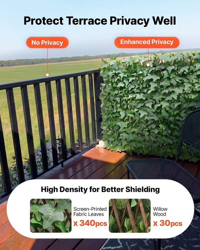 Expandable Outdoor Ivy Panel: 25x126in Artificial Greenery with 50 Zip Ties gallery