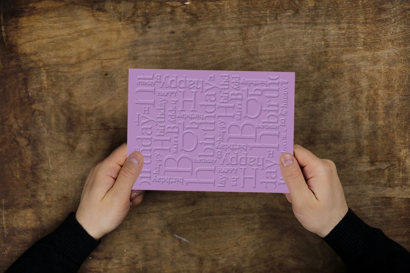 3-D Textured Impressions Background Embossing Folder, Happy Birthday gallery