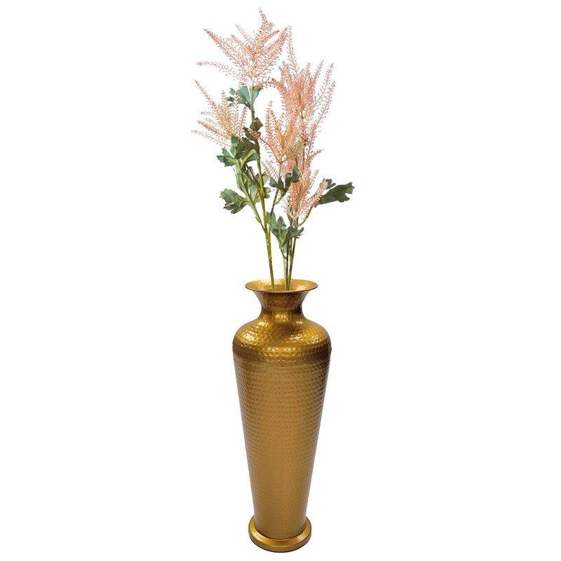 Decorative Modern Gold Metal Hammered Floor Vase – Elegant 23-Inch-Tall Trump…
