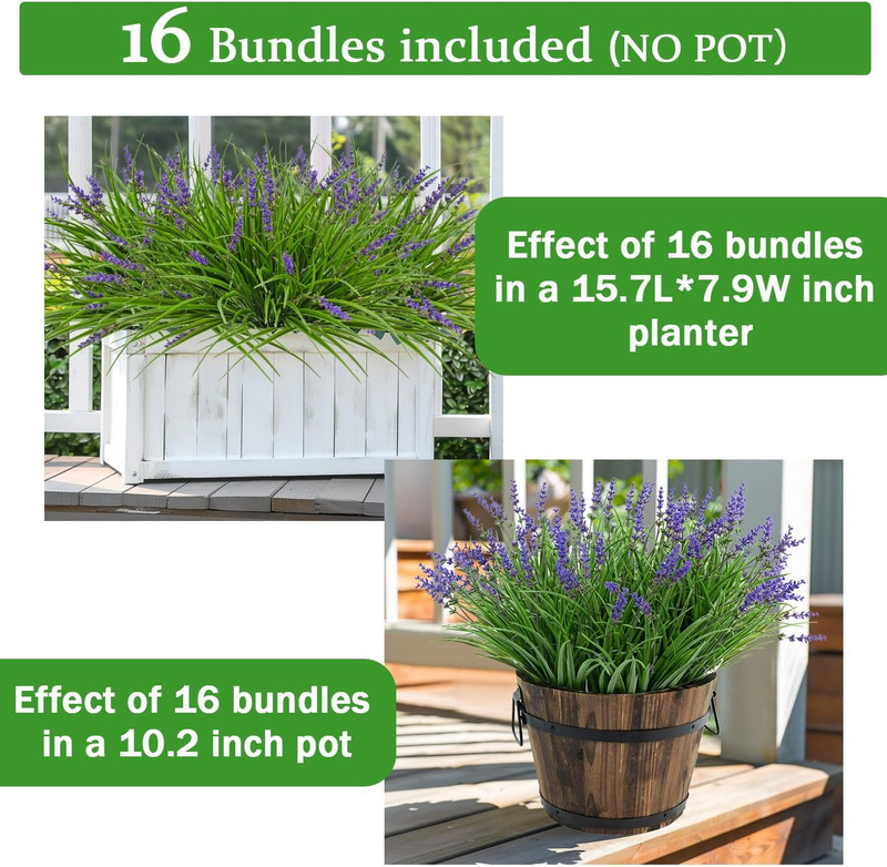 16 Bundles Artificial Outdoor Plants and 2 Pcs Butterfly Stakes Fake Monkey Gras gallery