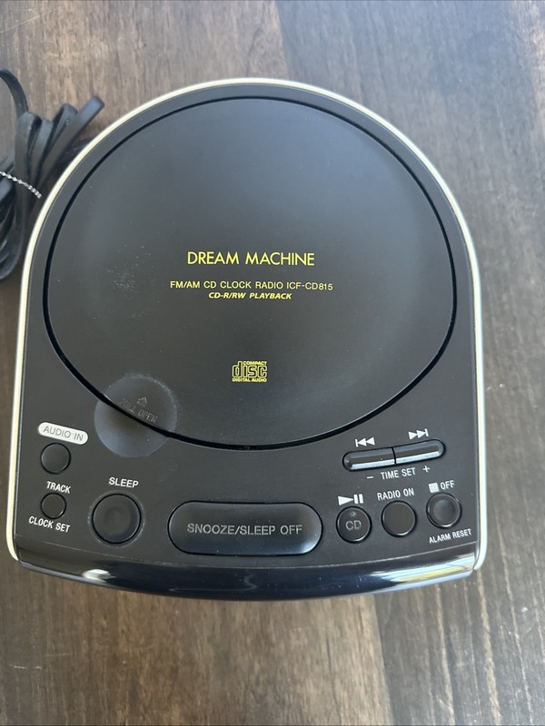 Sony Dream Machine FM/AM CD Player Dual Alarm Clock Radio ICF-CD815 Tested Works gallery