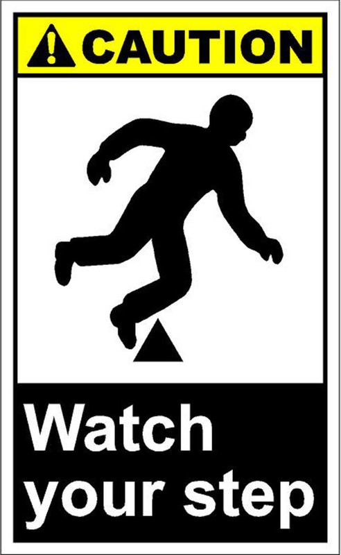 Watch Your Step Caution OSHA / ANSI Aluminum METAL Sign