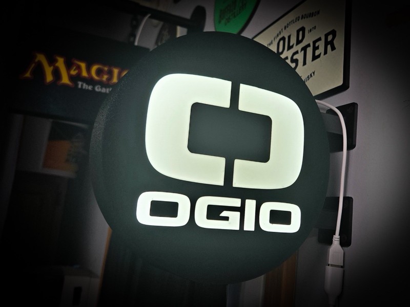 OGIO Round LED Light Box Golf Garage Sign RGB USB Man Cave Decor
