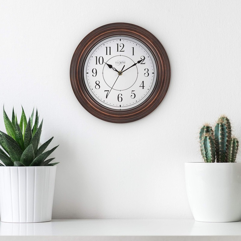 Wall Clock 12 Inch Silent Quartz Decorative Brown Analog Clock gallery