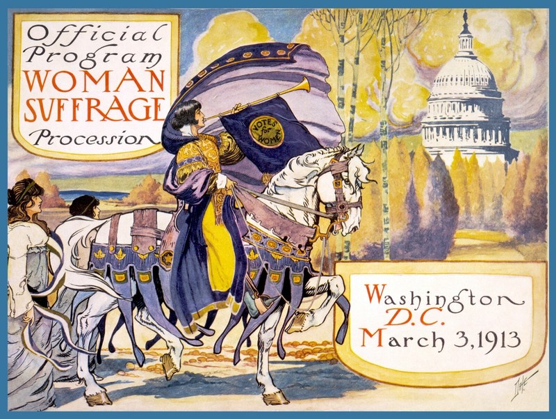 9799.Decoration Poster.Home room Art.Women suffrage 1913 March.Voting Rights