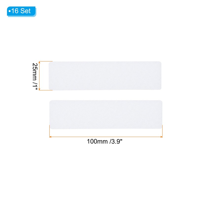 1x3.9 Inches Hook and Loop Dots 16 Sets Rectangle Self Adhesive Tape White gallery