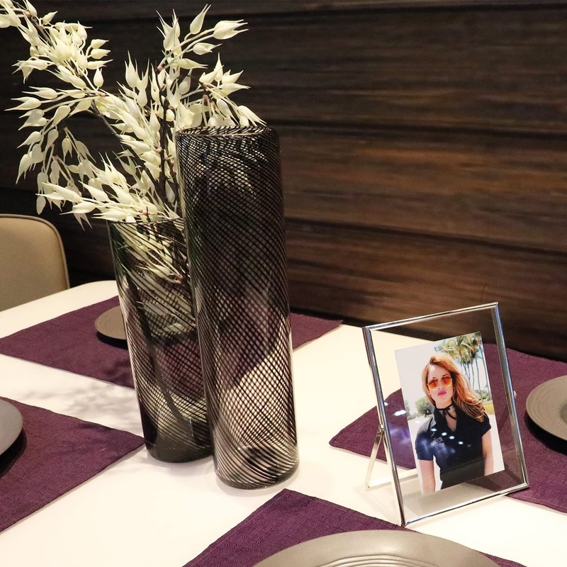 2 PCS Silver 6x8 Inch Vertical Floating Frame Tabletop Fits 5x7/4x6/3x5 In gallery