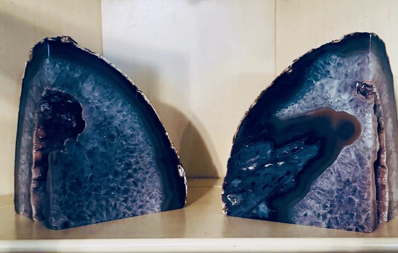 Extra Large Raw Blue Agate Stone Pair Natural Crystal 10+ lbs