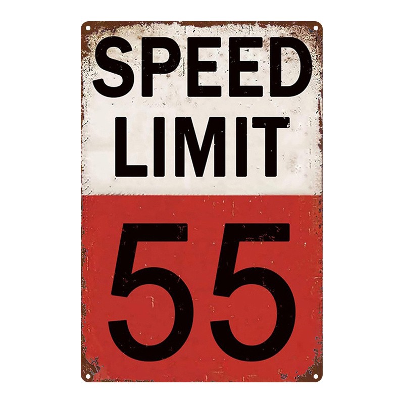 2D Metal Speed Limit Sign 8×12 Inches Rustic Iron Wall Art
