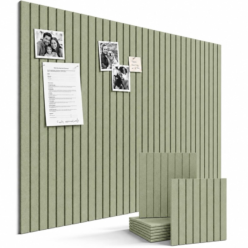 Sioloc Decorative Bulletin Boards Large Felt Bulletin Board Sage Green Slat