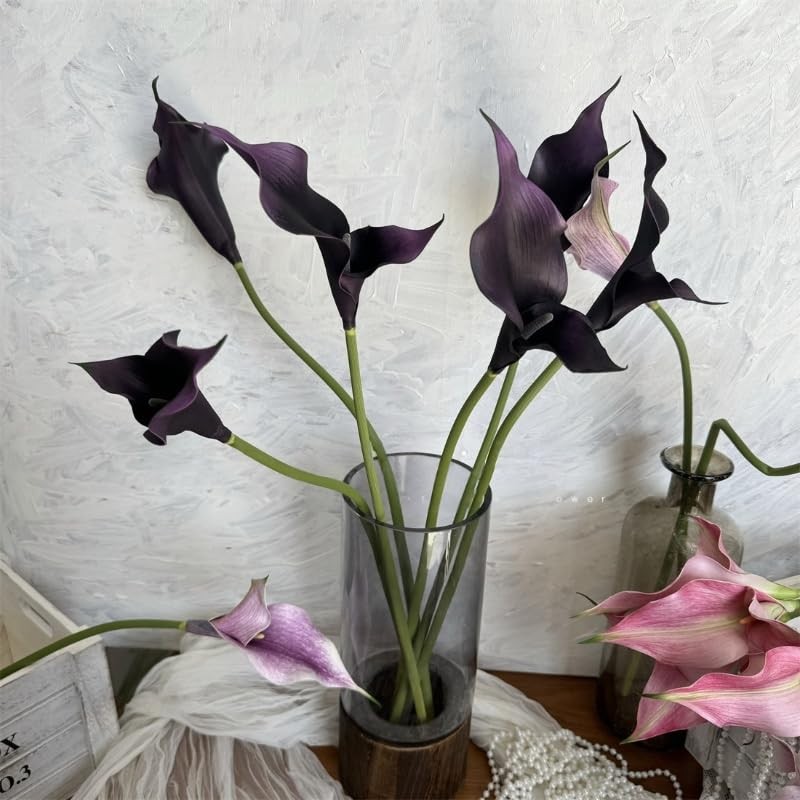 6 Pieces Calla Lily Artificial Flowers,Real Touch Latex Flowers,Long Stem Art... gallery