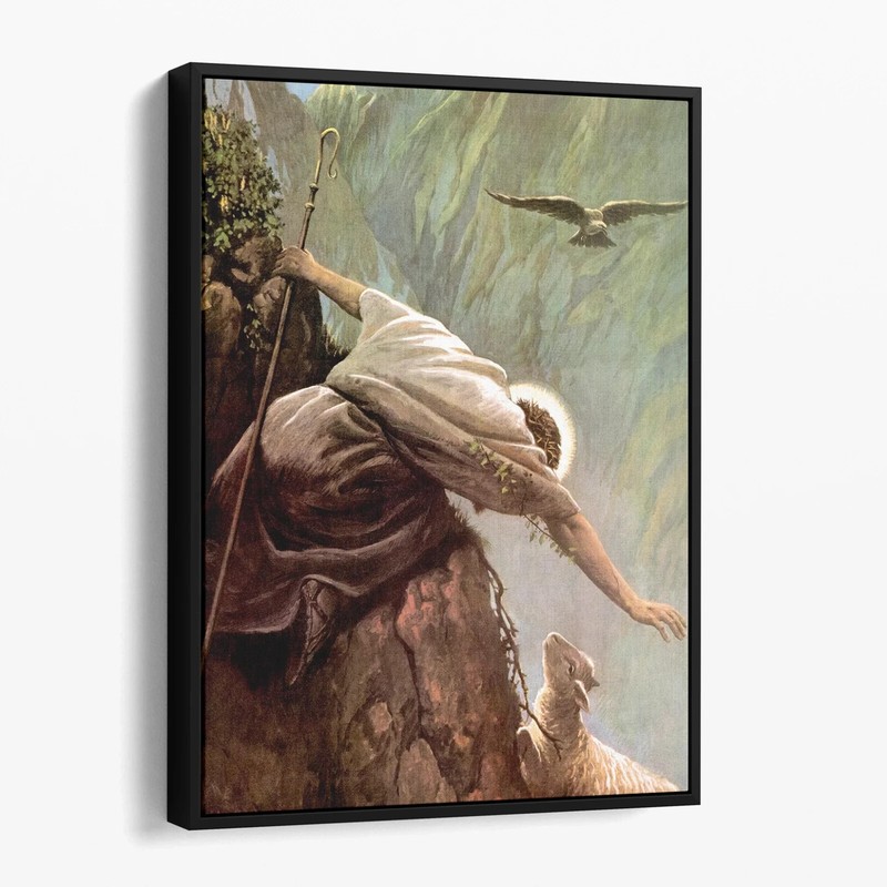 The Lost Sheep – Jesus The Good Shepherd Christian Bible Canvas Print Wall Art
