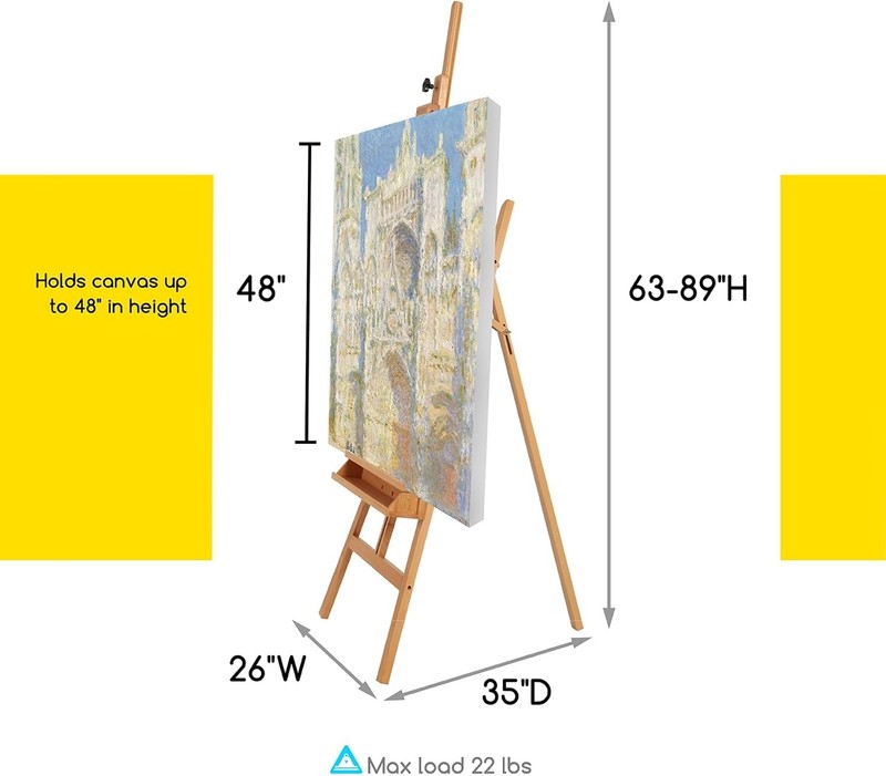 MEN Lar Painters Easel Adjustable Solid Beech Wood Artist Easel, gallery