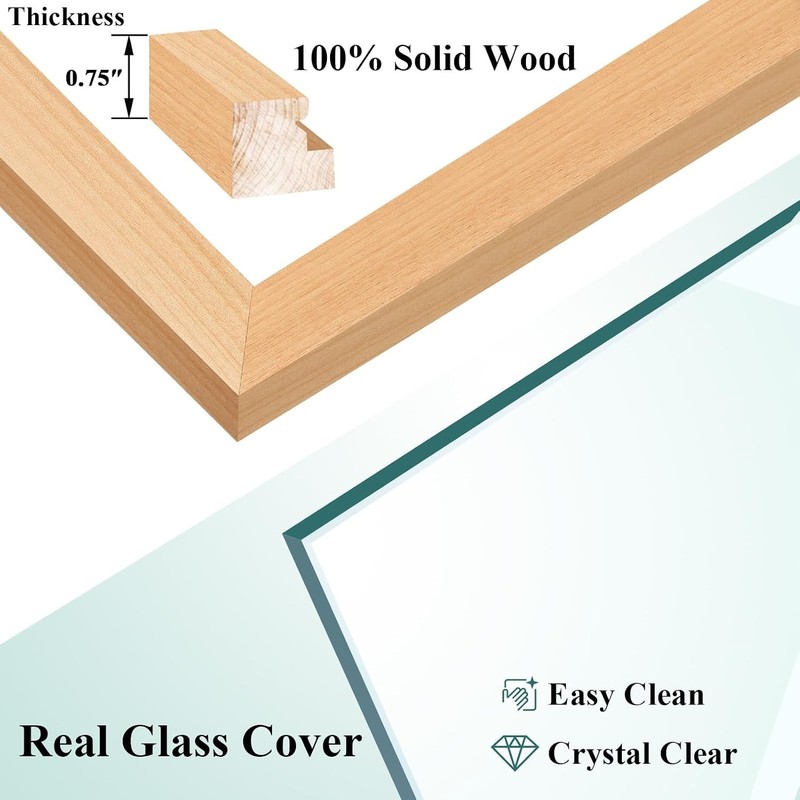Without Mat, Real Glass Photo Frame for Wall Mounting, gallery