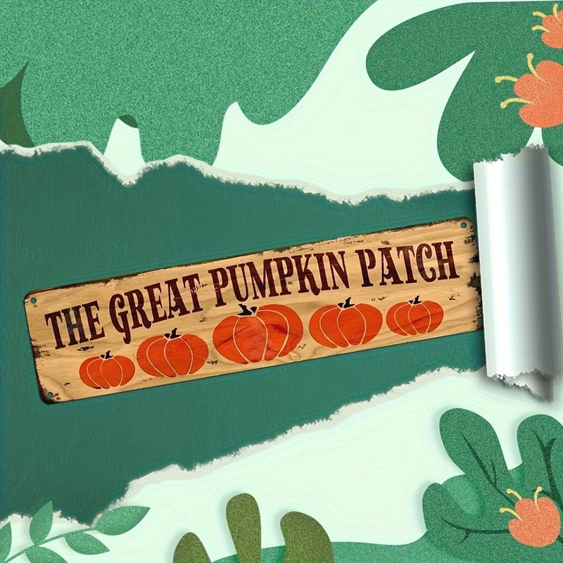 Vintage Pumpkin Patch Metal Sign Rustic Farmhouse Decor for Thanksgiving Autumn gallery