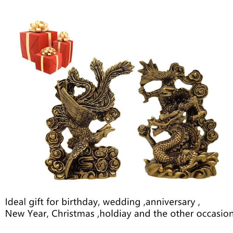 Feng Shui Dragon and Phoenix Statue Figurine for Family Harmony and Prosperity gallery
