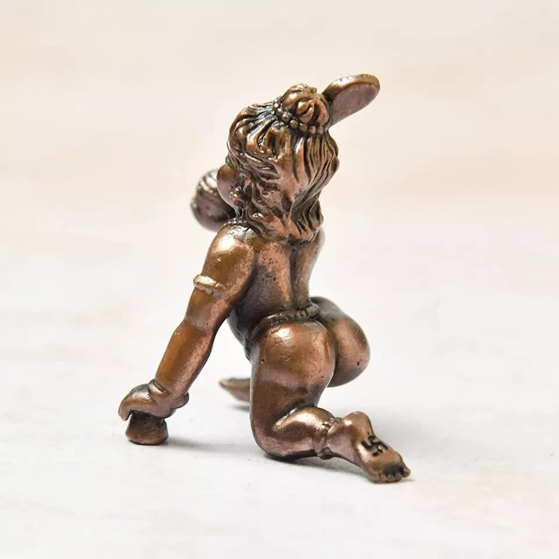 Handmade Copper Bal Gopal Krishna Idol Statue Rich Patina Antique Finish 1.5'' gallery