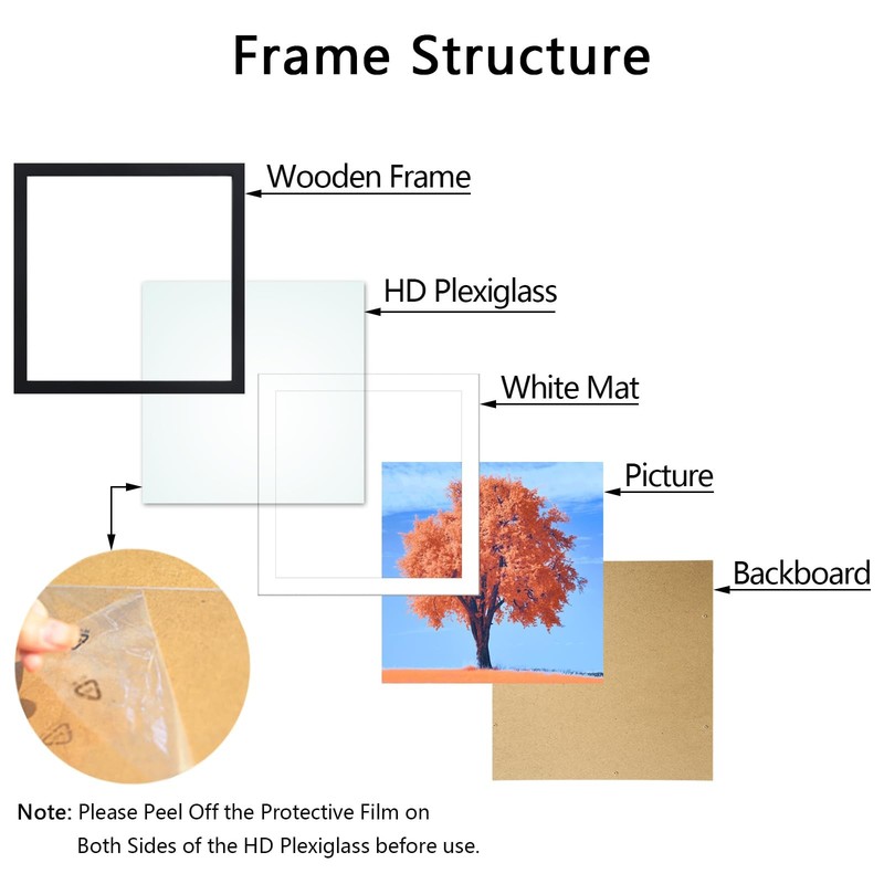 2 Pack 12x12 Picture Frame Black, Solid Wood Diamond Art Painting Frames 30x3... gallery