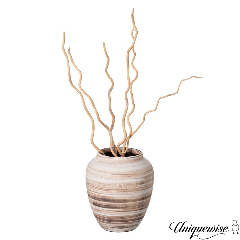 New Uniquewise 8-inch Modern Farmhouse Round Wide Mouth Ceramic Vase gallery