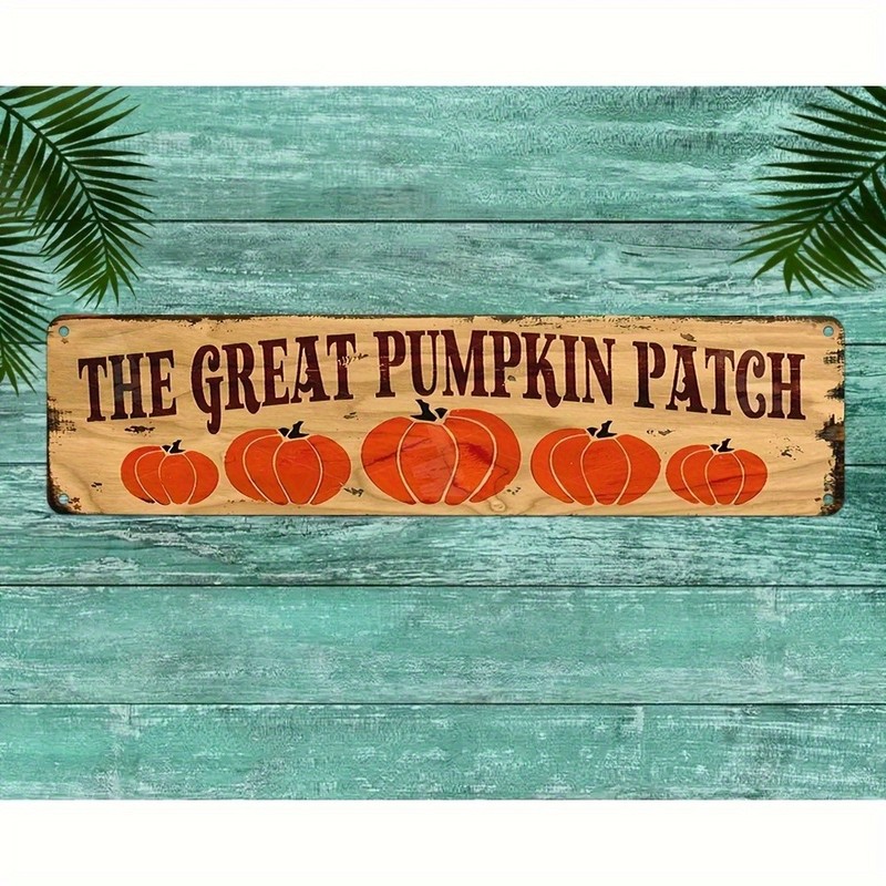 Vintage Pumpkin Patch Metal Sign Rustic Farmhouse Decor for Thanksgiving Autumn