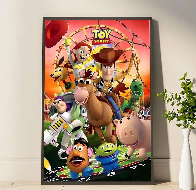 Toy Story Poster – Woody Buzz Lightyear Wall Art – 90s Animation Print