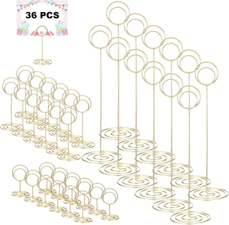 36 Pcs Table Holders, Metal Place Card and P Picture Holders