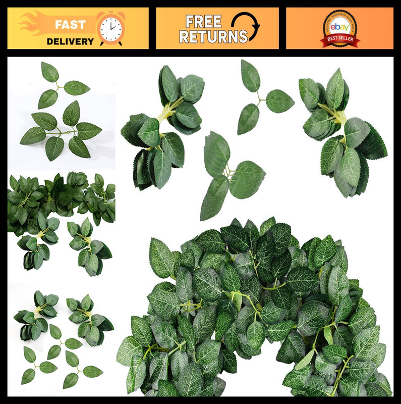 200pcs Silk Greenery Fake Rose Leaves – Artificial Green Leaves for DIY Wedding