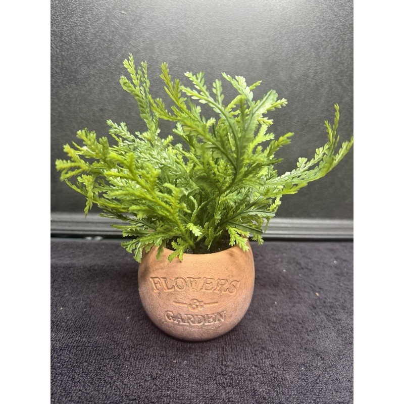 Pure Garden Set of 3 Artificial 8 inch Greenery Plants in Flowers Garden Pots gallery
