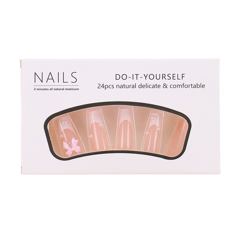 Rectangular Pearl Bow Nail Sticker Finished Product New rectangular pearl gallery