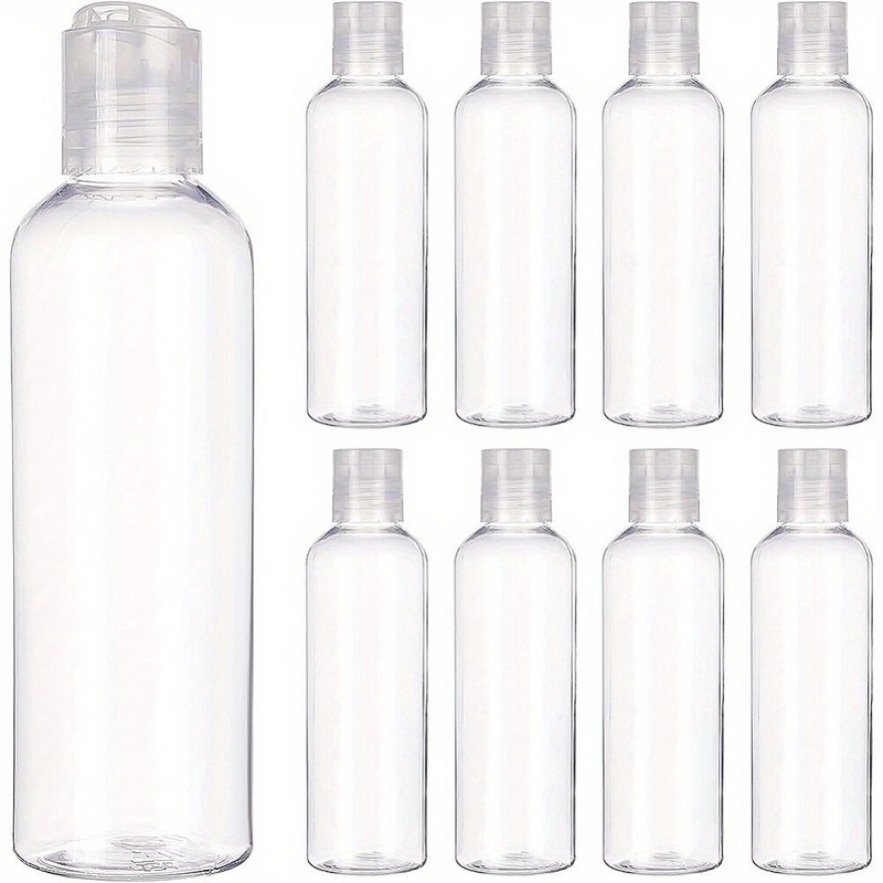 1Set 8Pcs 200ml(6.7 OZ) Empty PET Plastic Portable travel Bottle with disc cap