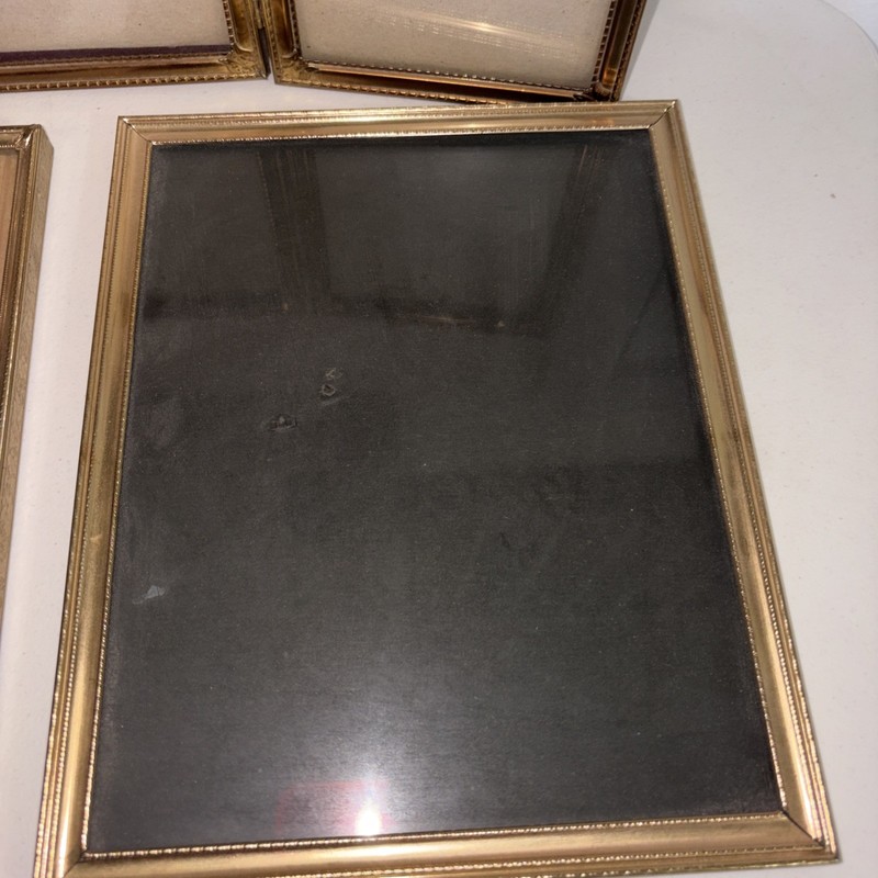 Antique Vintage Picture Frame Lot Of 5 Brass Gold Tone MCM Mixed Varies Ornate gallery