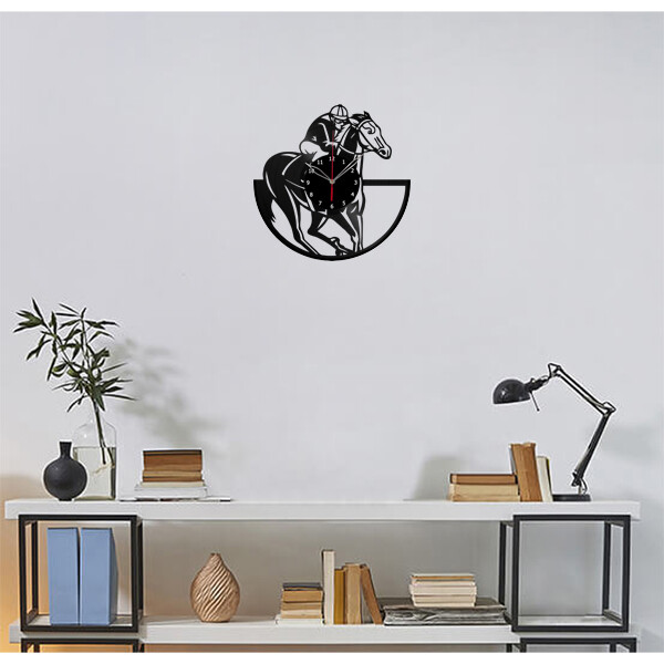Vinyl Clock Horse Racing Wall Clock Unique Art Vinyl Record Wall Clock 1147 gallery