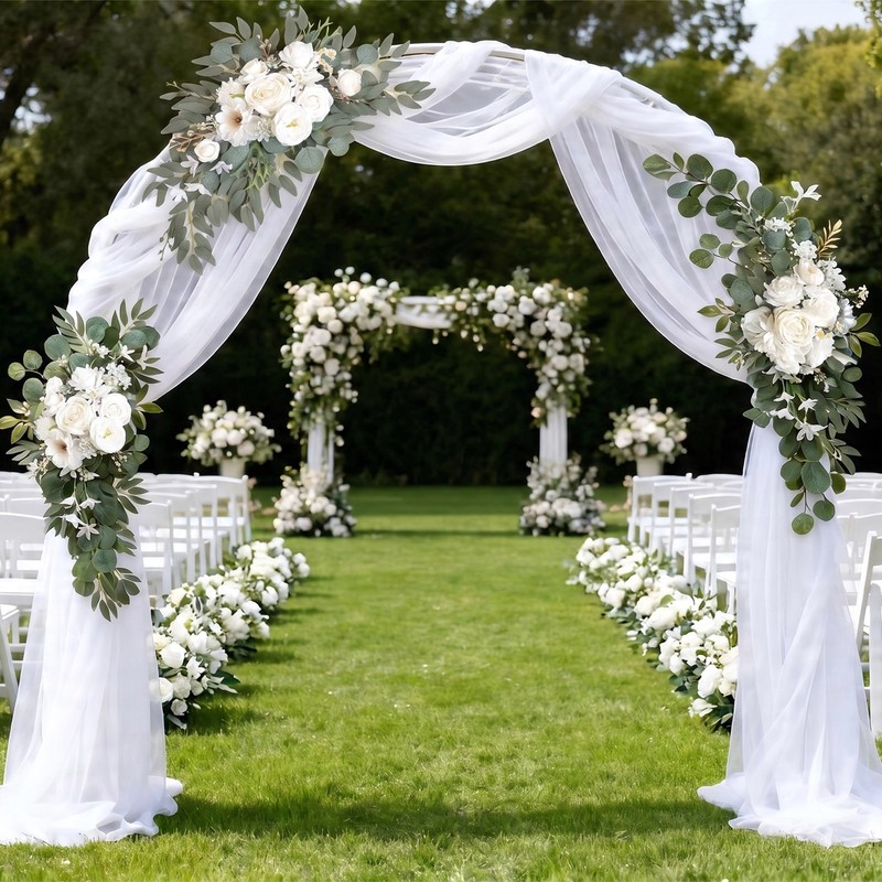 Wedding Arch Flowers (Pack of 2), Artificial Flower for Wedding Decor Garland gallery