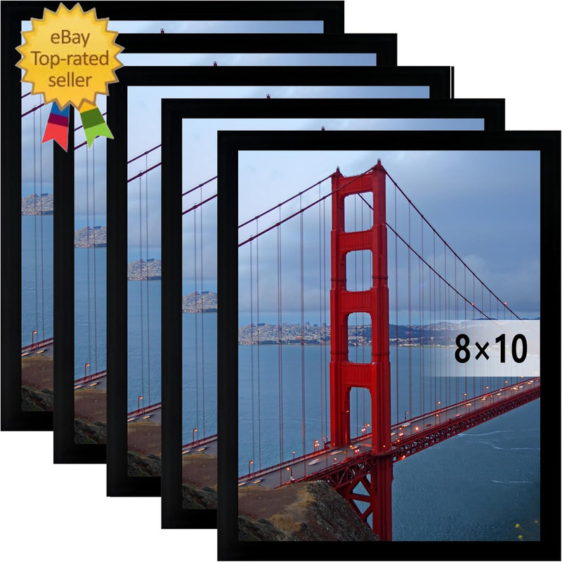 8X10 Picture Frame Wall Hanging Photo Frame, Black, 5 Pack