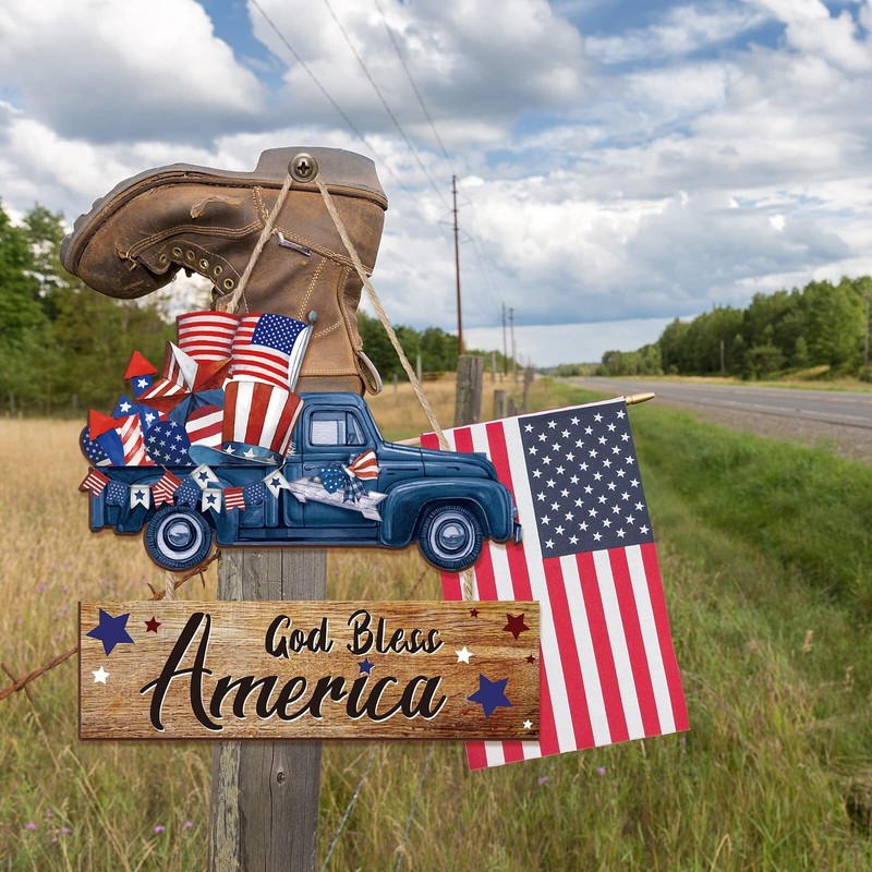 Geelin 4th of July Door Sign Patriotic Front Door Decor or Porch Decorations gallery