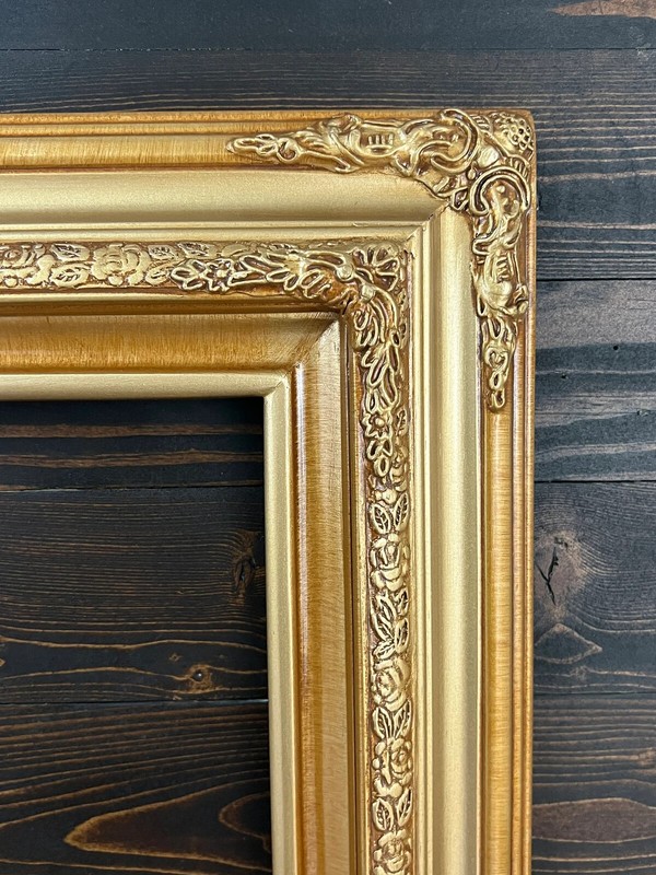 16 x 20 In stock ready to ship, Classic compo ornate wood frame, light gold gallery