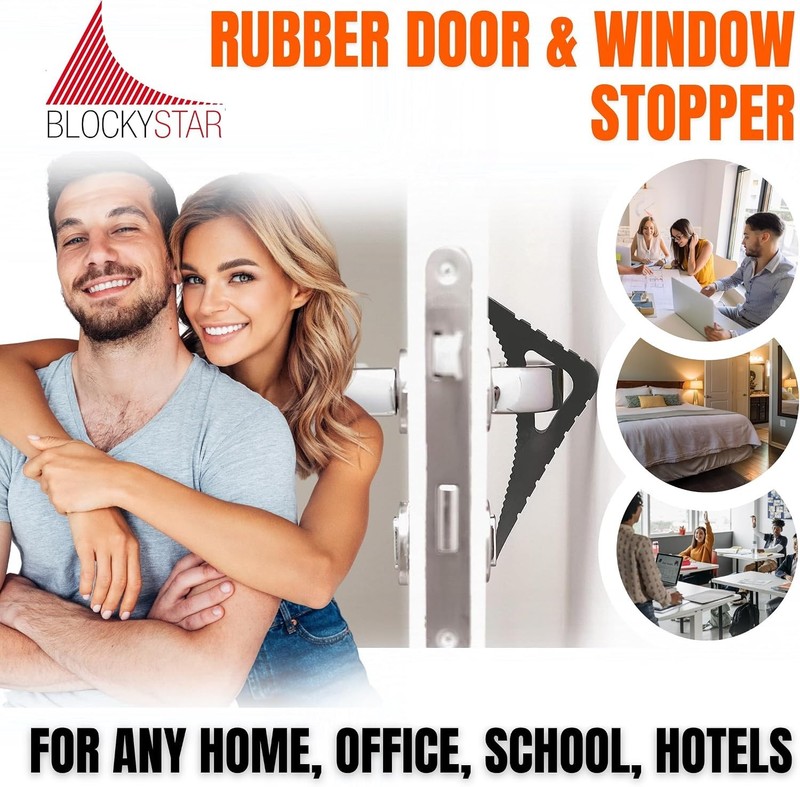 Rubber Door Stopper & Window Wedge, Decorative Doorstop, Multi-Surface Door ... gallery