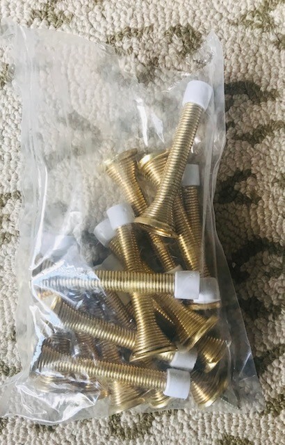 Door Spring Bumper Satin Brass Finish Set 15 Stopper Gold Metal Rubber Tip New