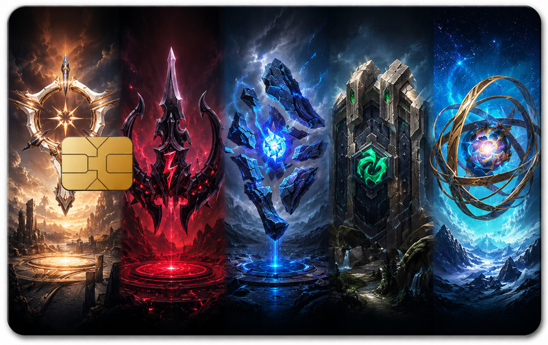 Five Iconic Runes 2018 League of Legends Debit Card Credit Card Skin