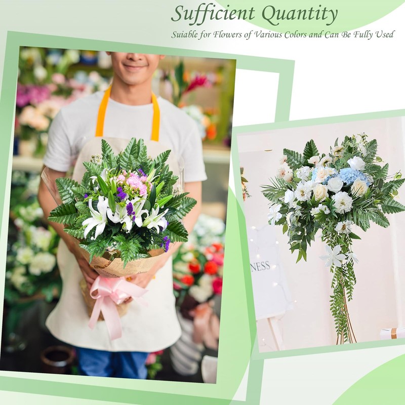 Artificial Silk Leaf Fern - Artificial Fern Leaves Stem Faux Greenery Plant f... gallery