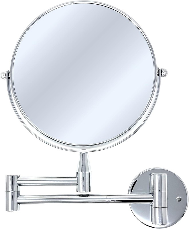 Rucci Normal View Swivel Arm Wall-Mounted Mirror, Silver, 7X