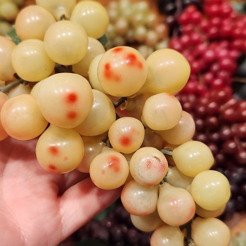 Vintage Lot Bunches of Plastic Faux Grapes Fake Rubber Vinyl Decorative Fruit gallery