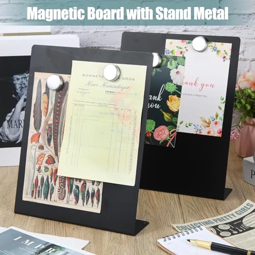 Pcs Magnetic Bulletin Board with Easel Stand Mini 11 x 8.5 Inches 2 Black gallery