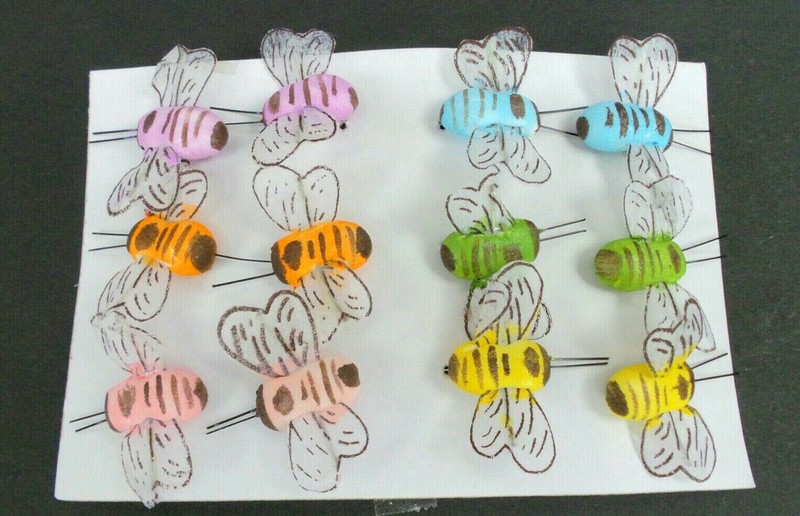 Lot of 24 Nylon Bumble Bee Decoration Twist Tie Party Wedding Garden Art Crafts gallery