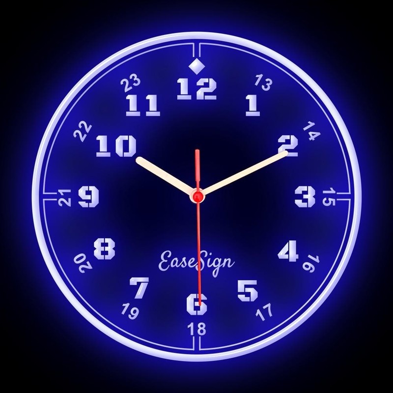 EaseSign Minimalism European Interior Design Wall Home Decor Neon Clock 7 Colors